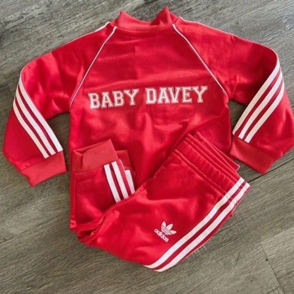 Personalized Red Baby & Toddler Adidas Tracksuit